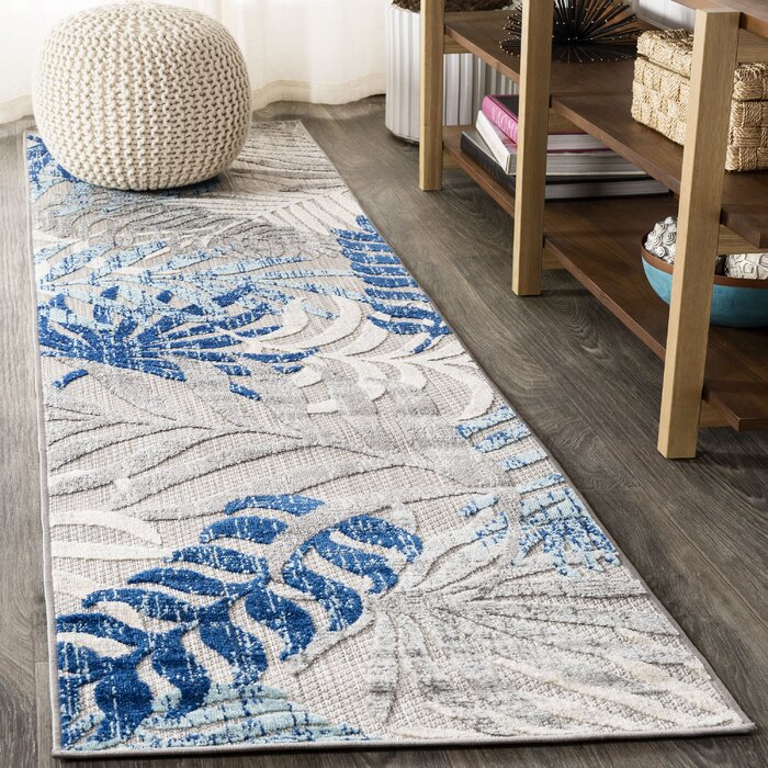 Bayou Breeze Mandalay Floral Graybluecream Area Rug And Reviews Wayfair